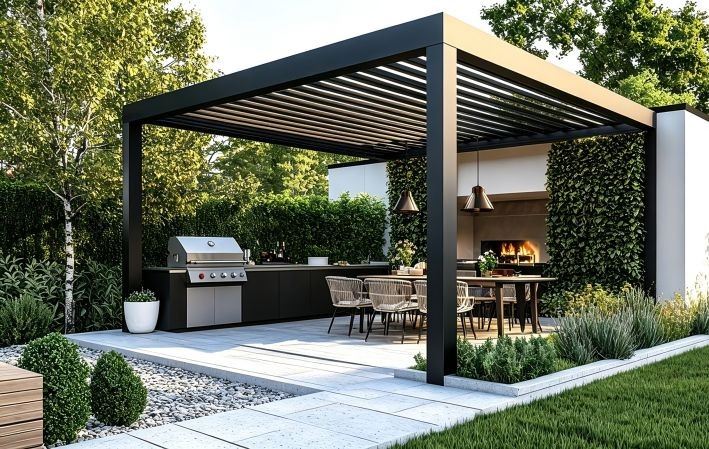 Outdoor Kitchen Motorized Aluminum Pergola suppliers